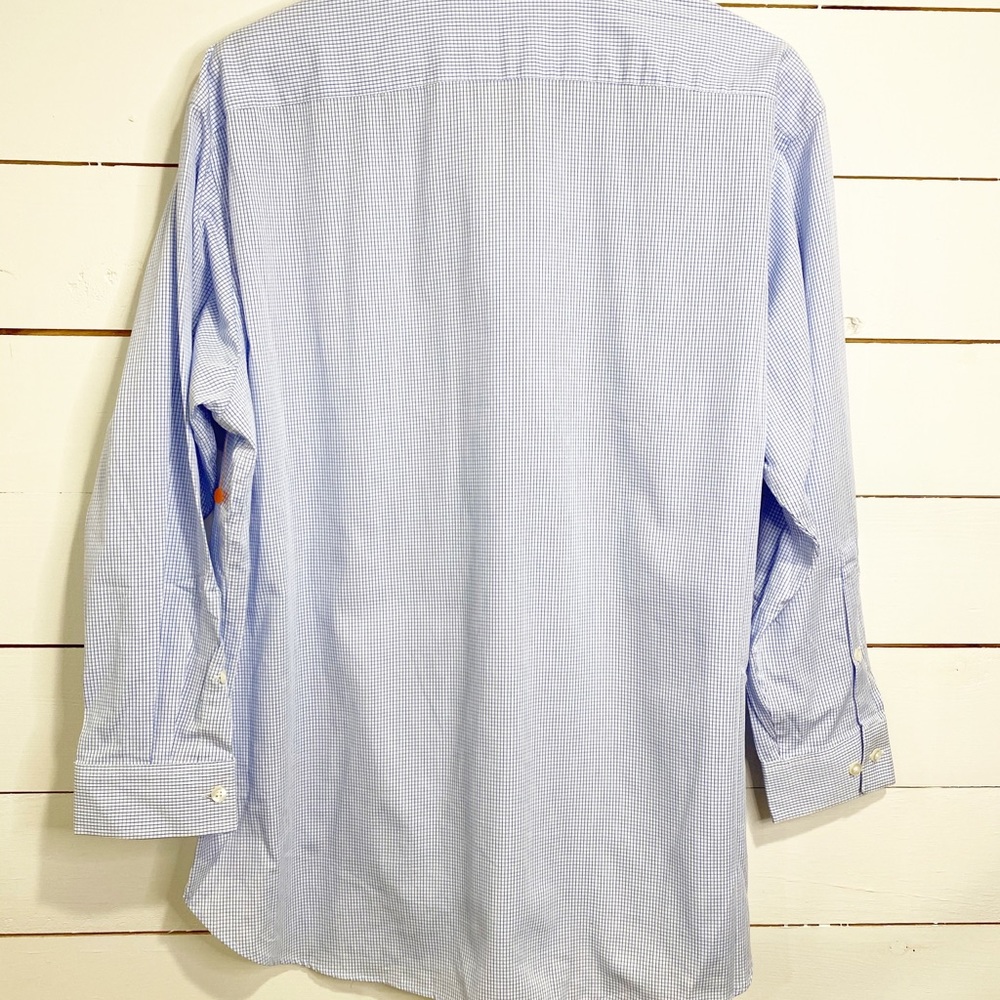 New! Michael Kors Blue & White Check Button Up Slim Fit - Picture 2 of 4